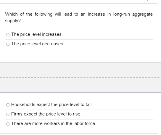 Solved Which of the following will lead to an increase in | Chegg.com