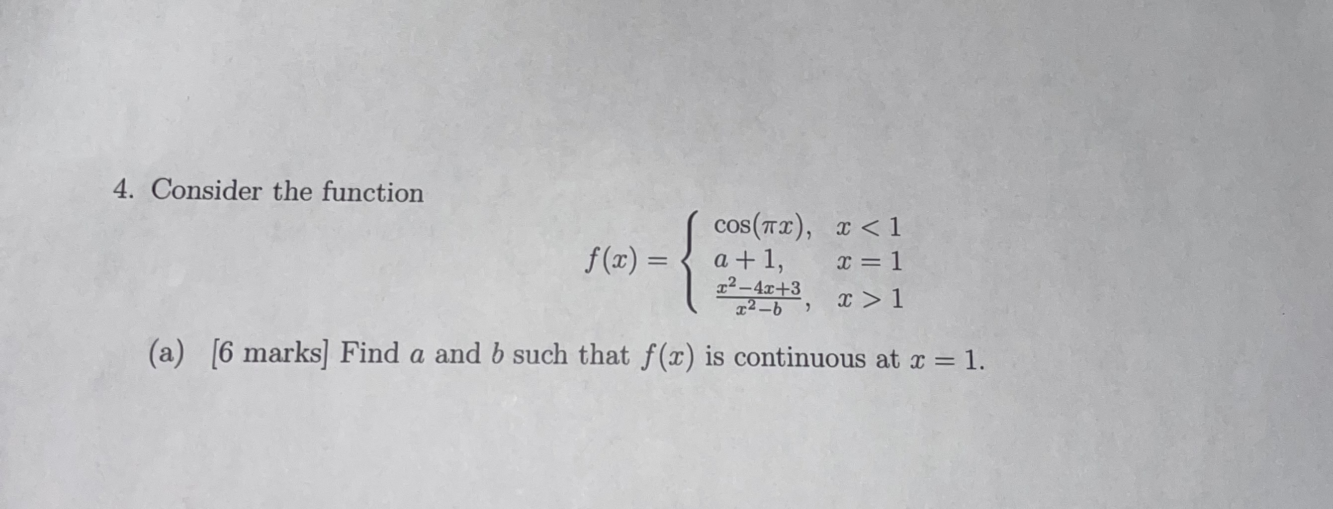 Solved (b) [4 marks] Sketch the function f(x) using the | Chegg.com