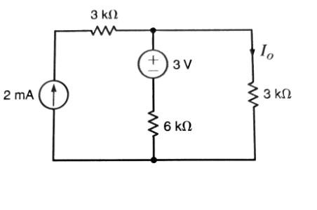 Solved 3 ΚΩ I, +1 3V 2 mA 3 ΚΩ 6 ΚΩ | Chegg.com