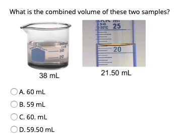 Solved What is the combined volume of these two samples? USA | Chegg.com