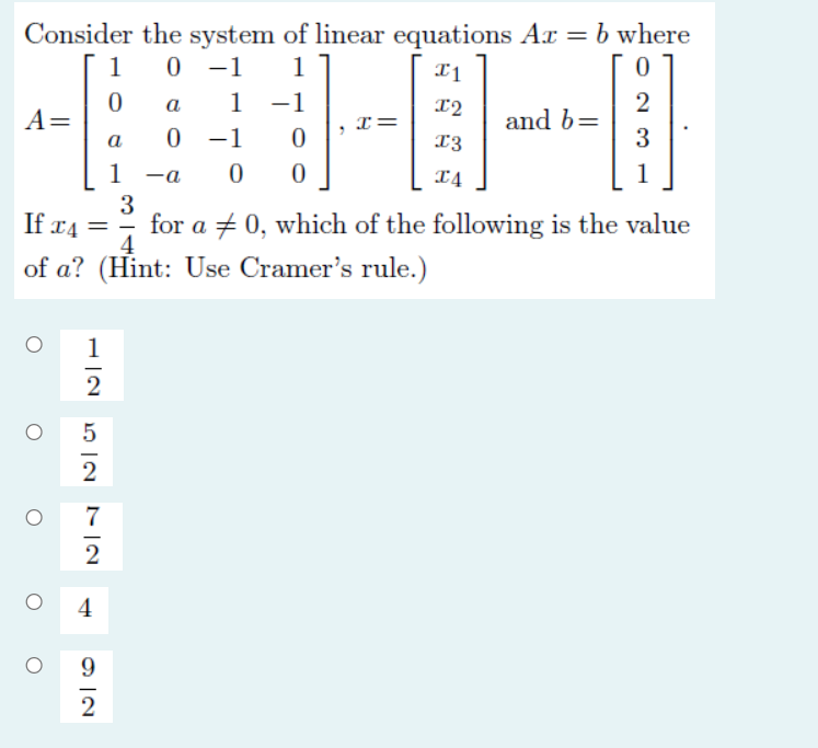 Solved 11 A - Consider The System Of Linear Equations Ar = B | Chegg.com