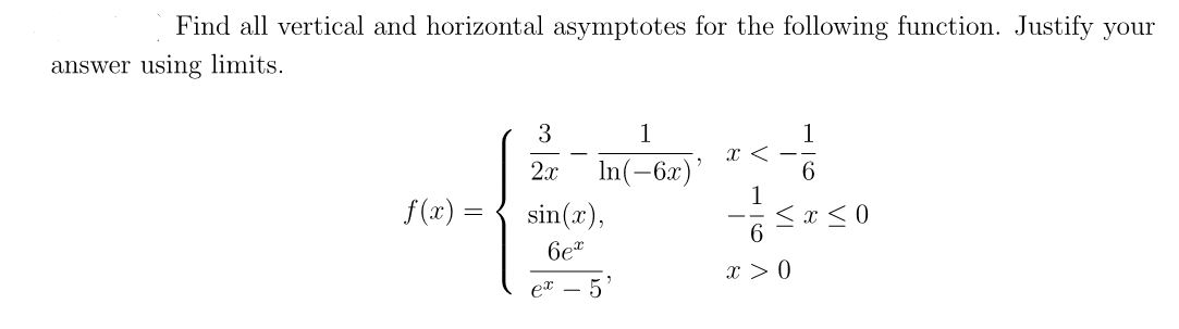 Solved Please use limit to justify the answer and write in | Chegg.com