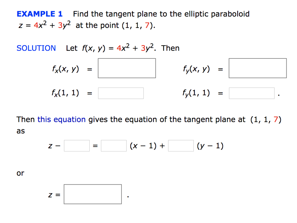 Solved Example 1 Find The Tangent Plane To The Elliptic