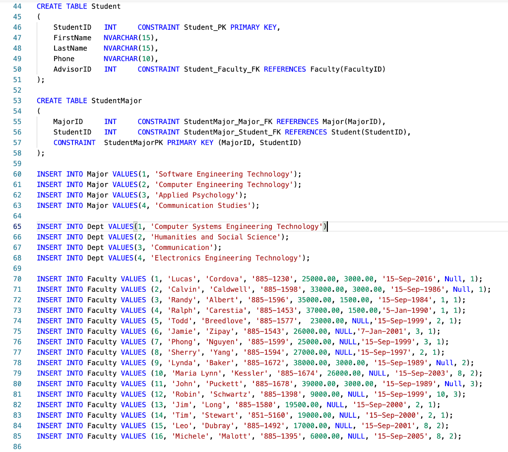 Solved Exercises Using the Faculty database, answer the | Chegg.com