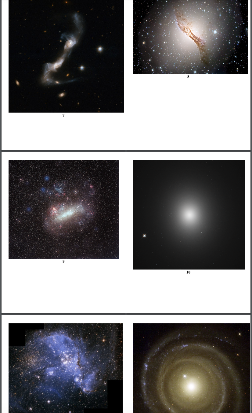 Classify each galaxy below as indicated in (). Be | Chegg.com