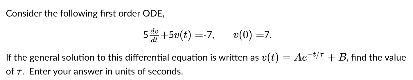 Solved Consider The Following First Order ODE, | Chegg.com