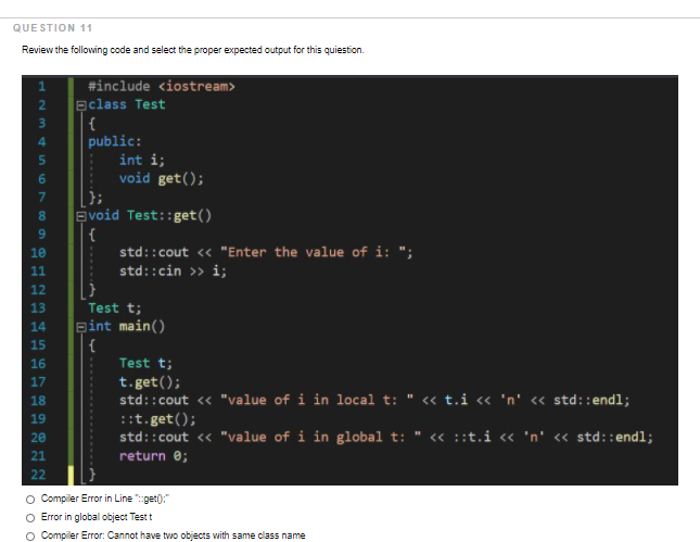 4 Review the following code and select the proper | Chegg.com
