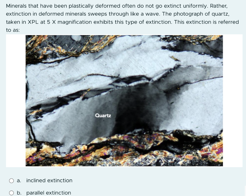 Solved The interference colours of chlorite are brown to a | Chegg.com