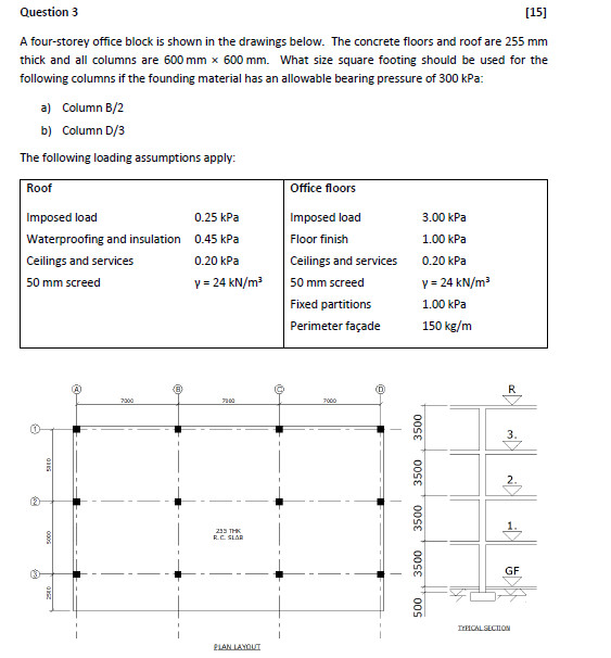 Solved Question 3 [15] A four-storey office block is shown | Chegg.com