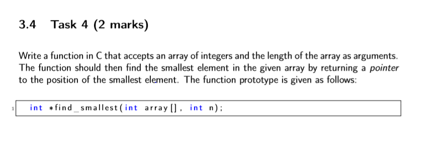 Solved 3.4 Task 4 (2 marks) Write a function in C that | Chegg.com