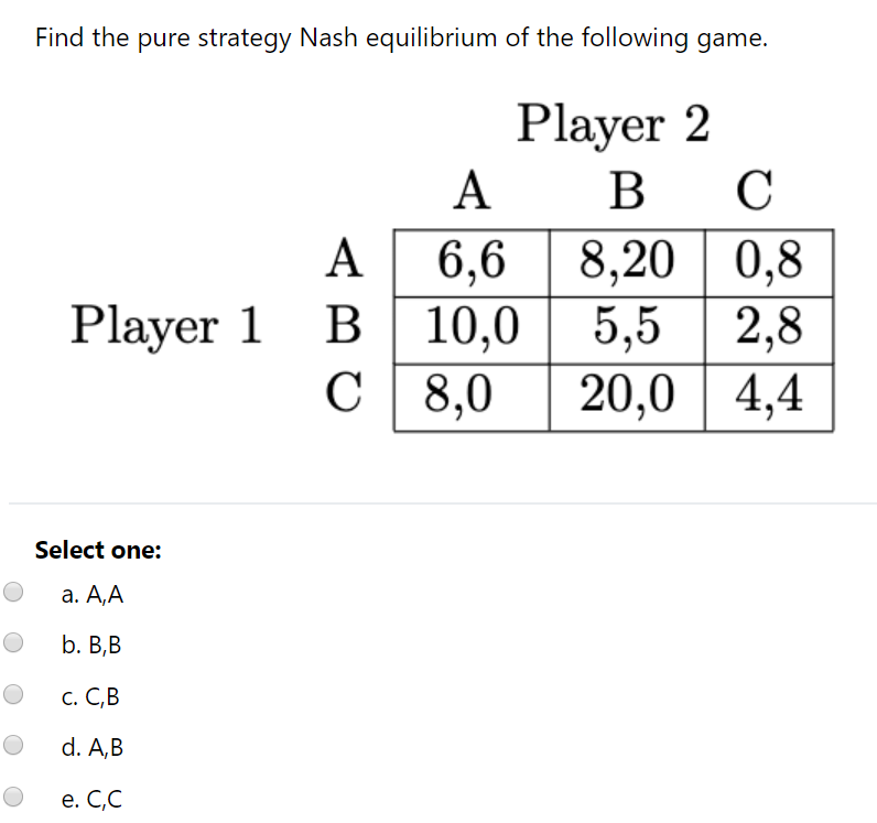 solved-find-the-pure-strategy-nash-equilibrium-of-the-chegg