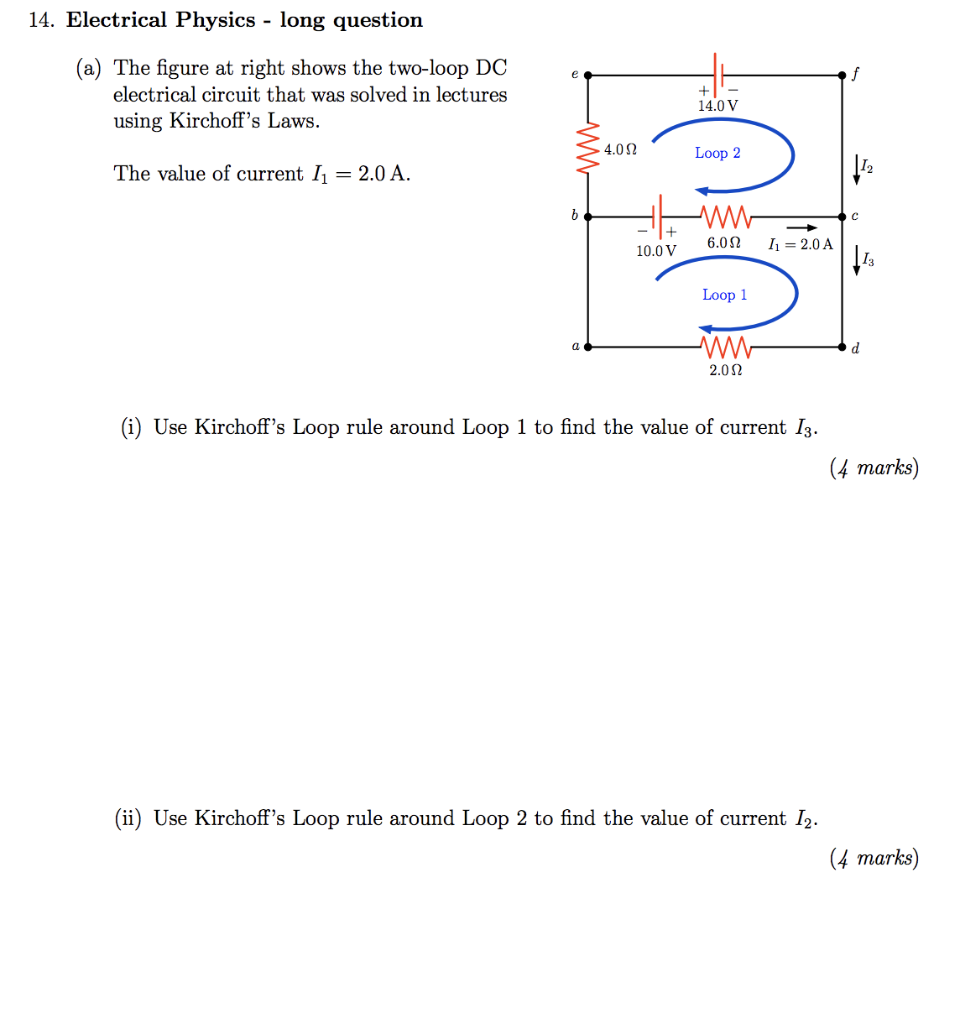 Solved 14. Electrical Physics - long question (a) The figure | Chegg.com