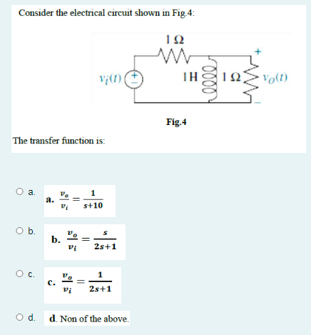 Solved Consider The Electrical Circuit Shown In Fig.4: 192 M | Chegg.com