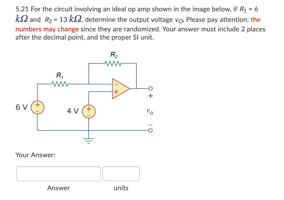 Solved 5.8.2 For the circuit involving an ideal op amp shown | Chegg.com