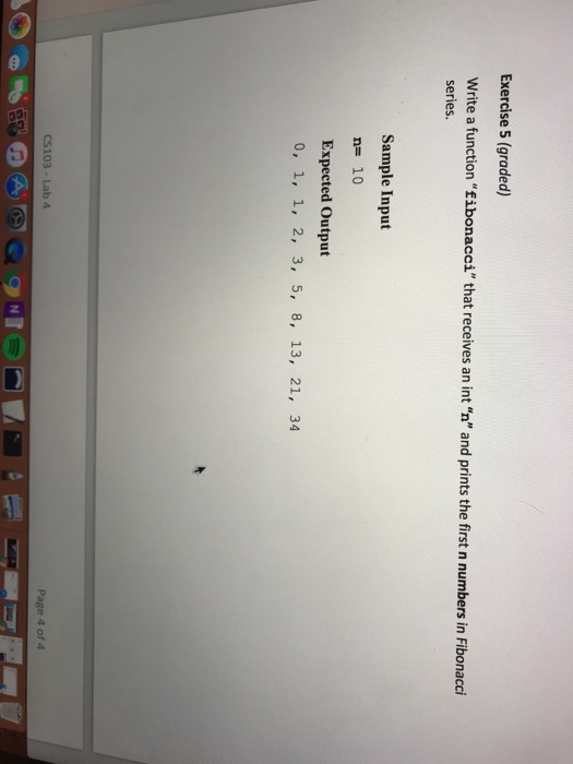 Solved Exercise 5 (graded) Write a function "fibonacci" that | Chegg.com