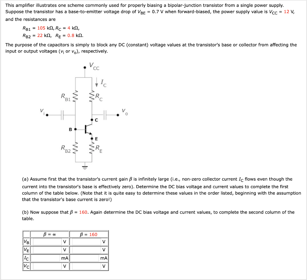 Solved This amplifier illustrates one scheme commonly used | Chegg.com