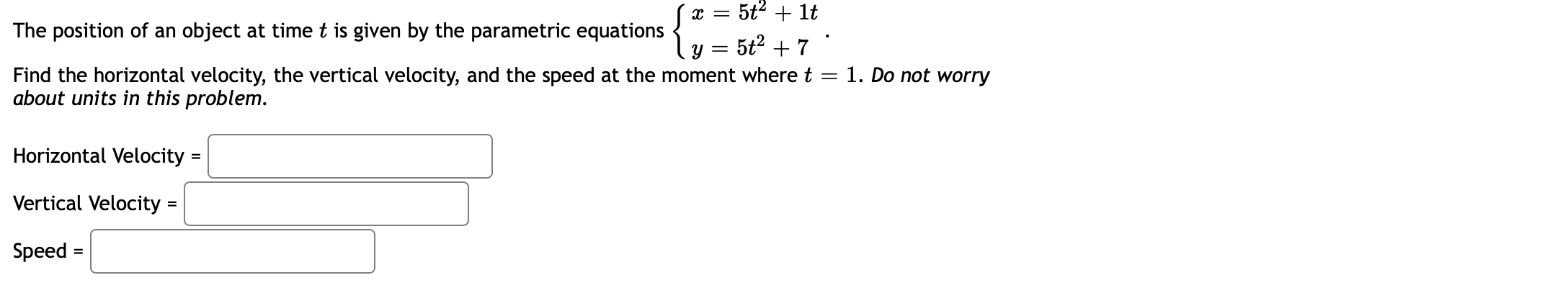 Solved The position of an object at time t is given by the | Chegg.com