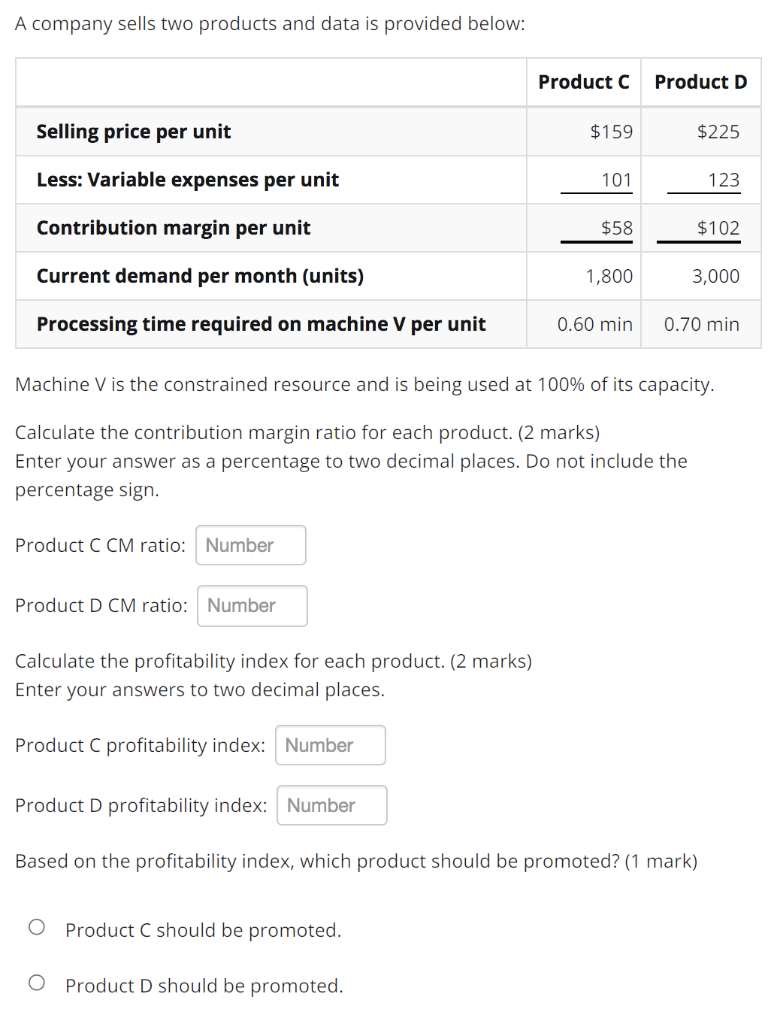 solved-a-company-sells-two-products-and-data-is-provided-chegg