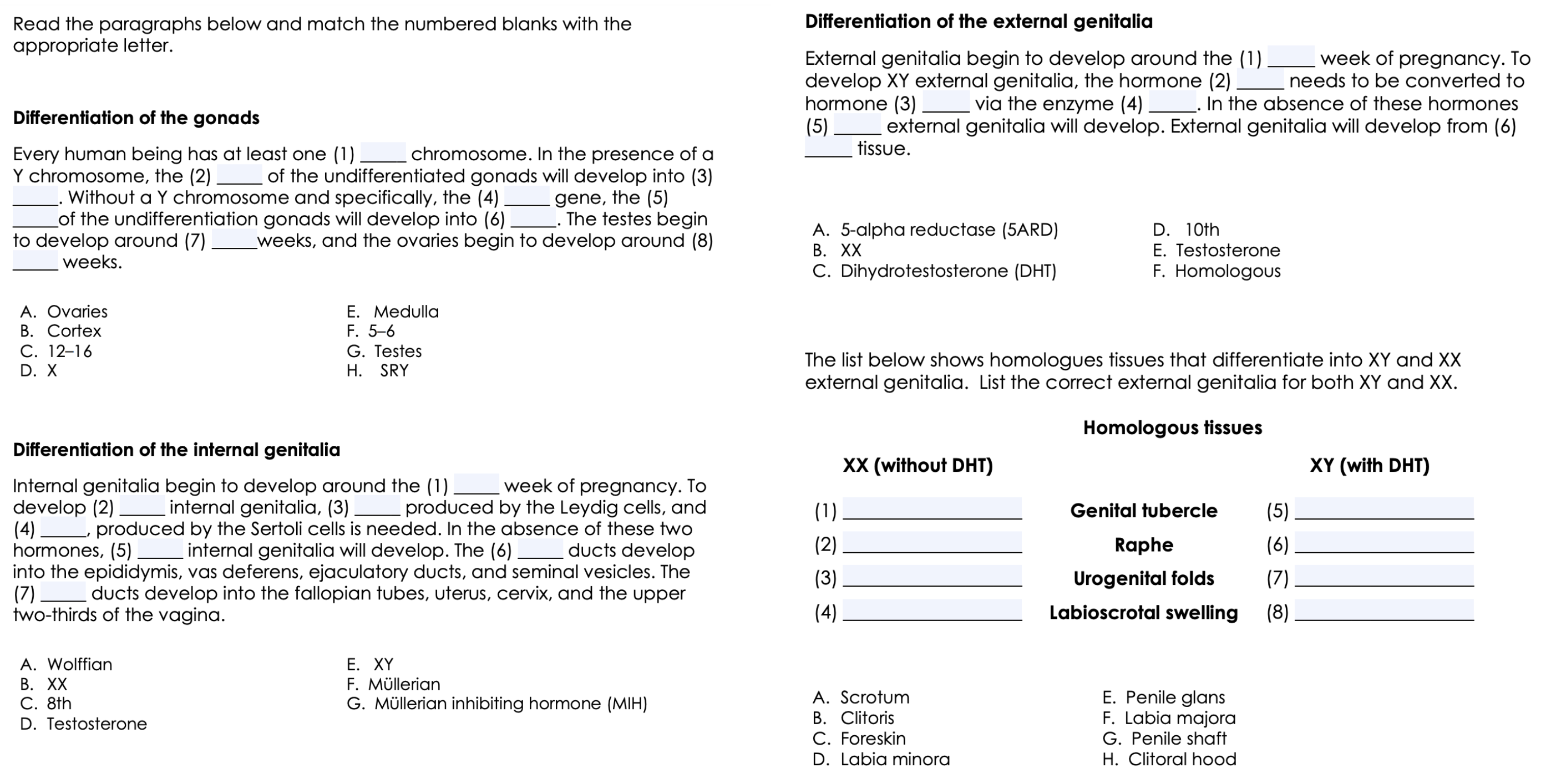 Solved Read the paragraphs below and match the numbered | Chegg.com