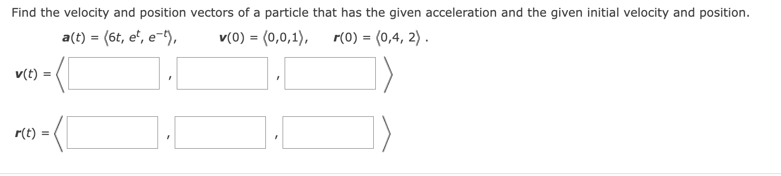 Solved Find the velocity and position vectors of a particle | Chegg.com