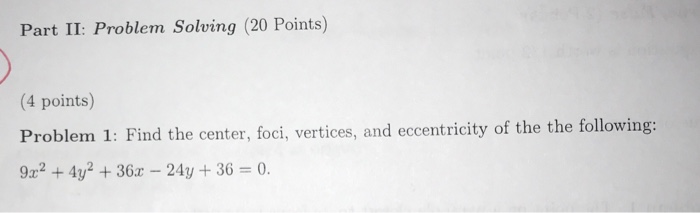 Solved Part II: Problem Solving (20 Points) (4 points) | Chegg.com