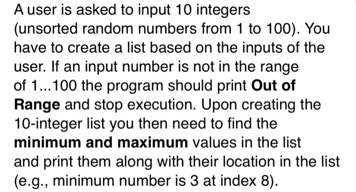 (Solved) : User Asked Input 10 Integers Unsorted Random Numbers 1 100 ...