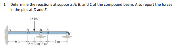 Solved 1. Determine The Reactions At Supports A, B, And C Of | Chegg.com