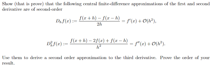 Solved Show (that is prove) that the following central | Chegg.com