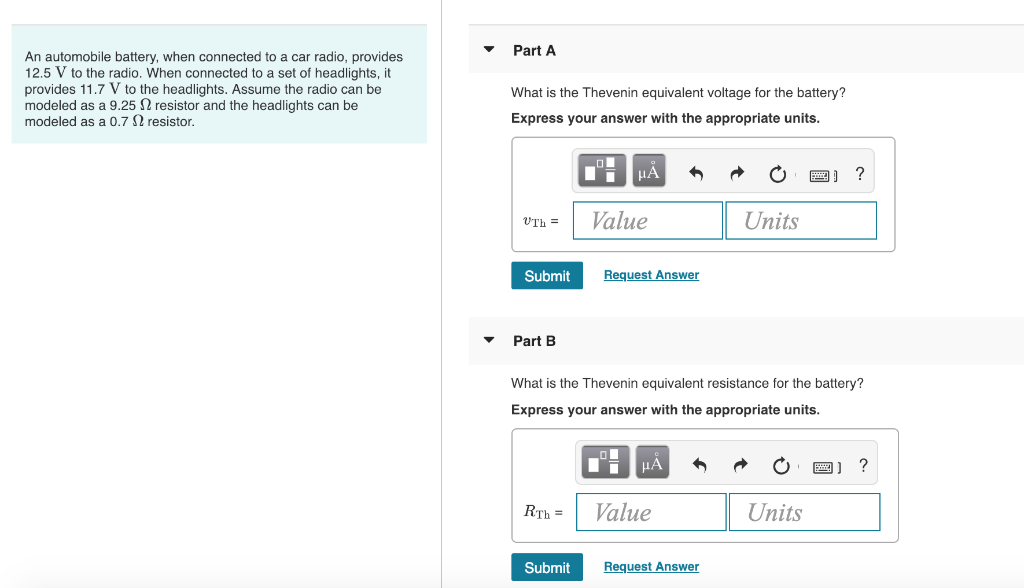 Solved Part A An automobile battery, when connected to a car