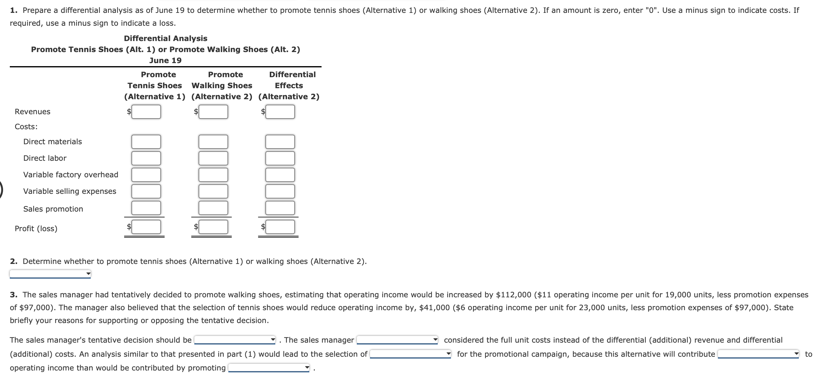 Differential Analysis for Sales Promotion Proposal