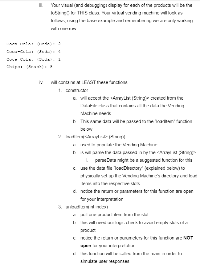 Solved Vending Machine Objectives: 1. Use the various | Chegg.com