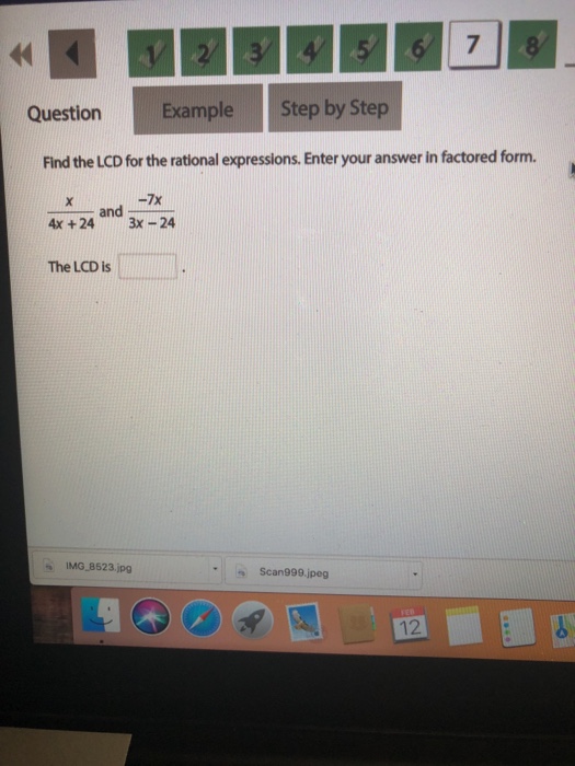 Solved QuestionExample Step by Step Find the LCD for the | Chegg.com