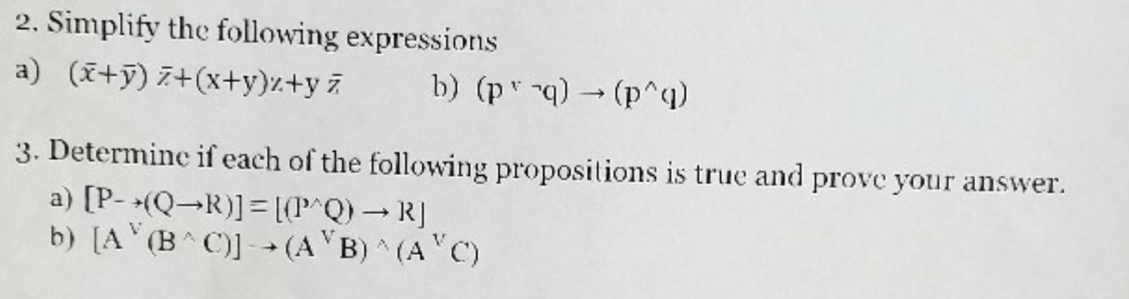 Solved 2 Simplify Following Expressions X Y 7 X Y X Y 7 B