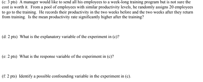 Solved (c: 3 pts) A manager would like to send all his | Chegg.com