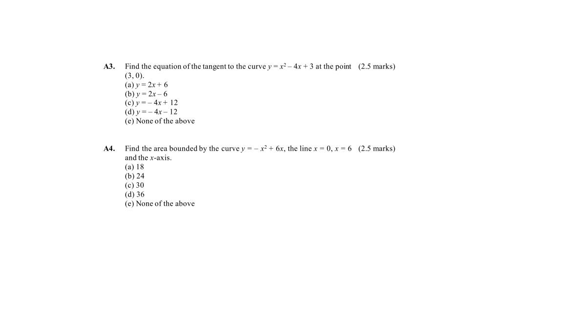 Solved A3 Find The Equation Of The Tangent To The Curve Chegg Com