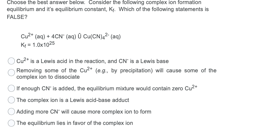 Solved Choose The Best Answer Below Consider The Following Chegg