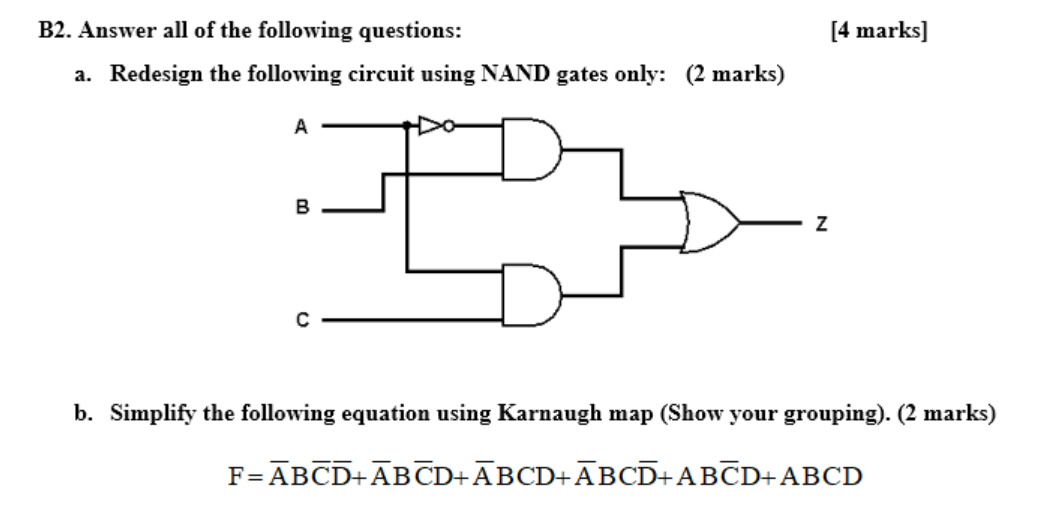 Solved [4 Marks] B2. Answer All Of The Following Questions: | Chegg.com