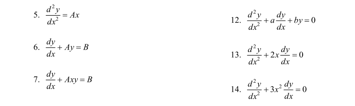 Solved 5. day dx? = Ax 12. dạy dy +a + by=0) dx² dx 6. dy + | Chegg.com