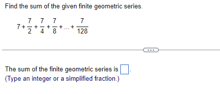 Solved Find The Sum Of The Given Finite Geometric Series. | Chegg.com