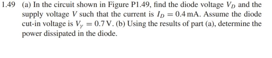 Solved 49 (a) In the circuit shown in Figure P1.49, find the | Chegg.com