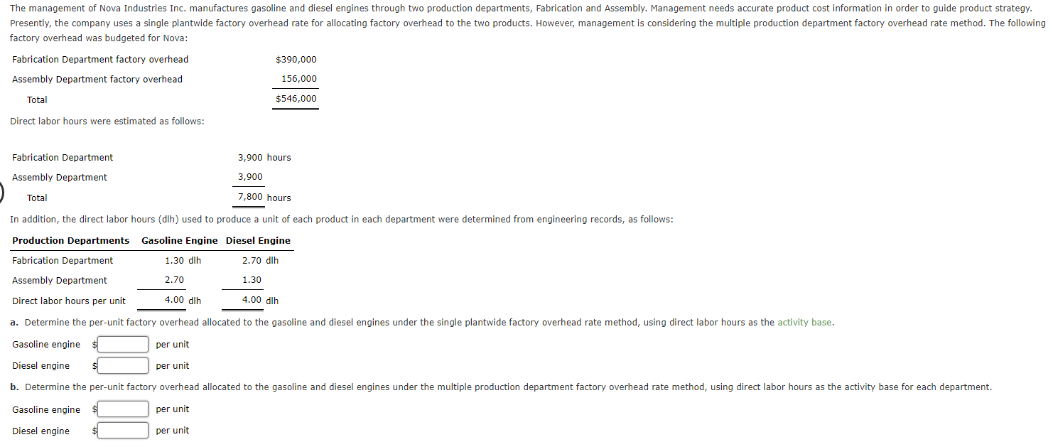 Solved The management of Nova Industries Inc. manufactures