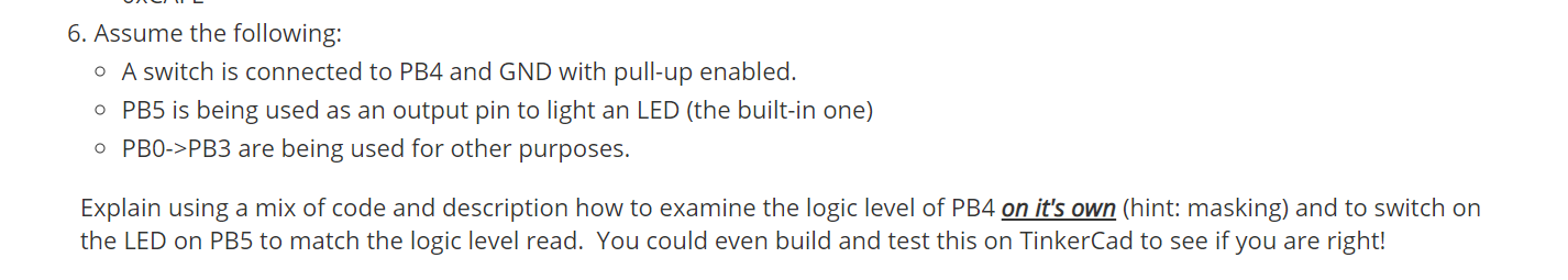 6. Assume the following: • A switch is connected to | Chegg.com