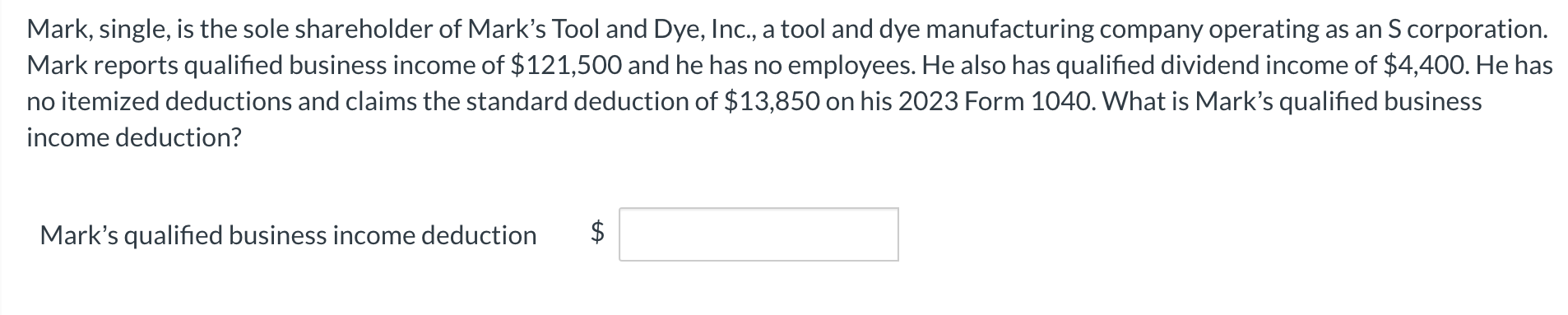 Solved Mark, single, is the sole shareholder of Mark's Tool | Chegg.com