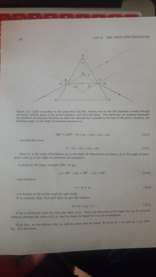 Solved Lab 12 The Prism Spectrometer Objectives . To
