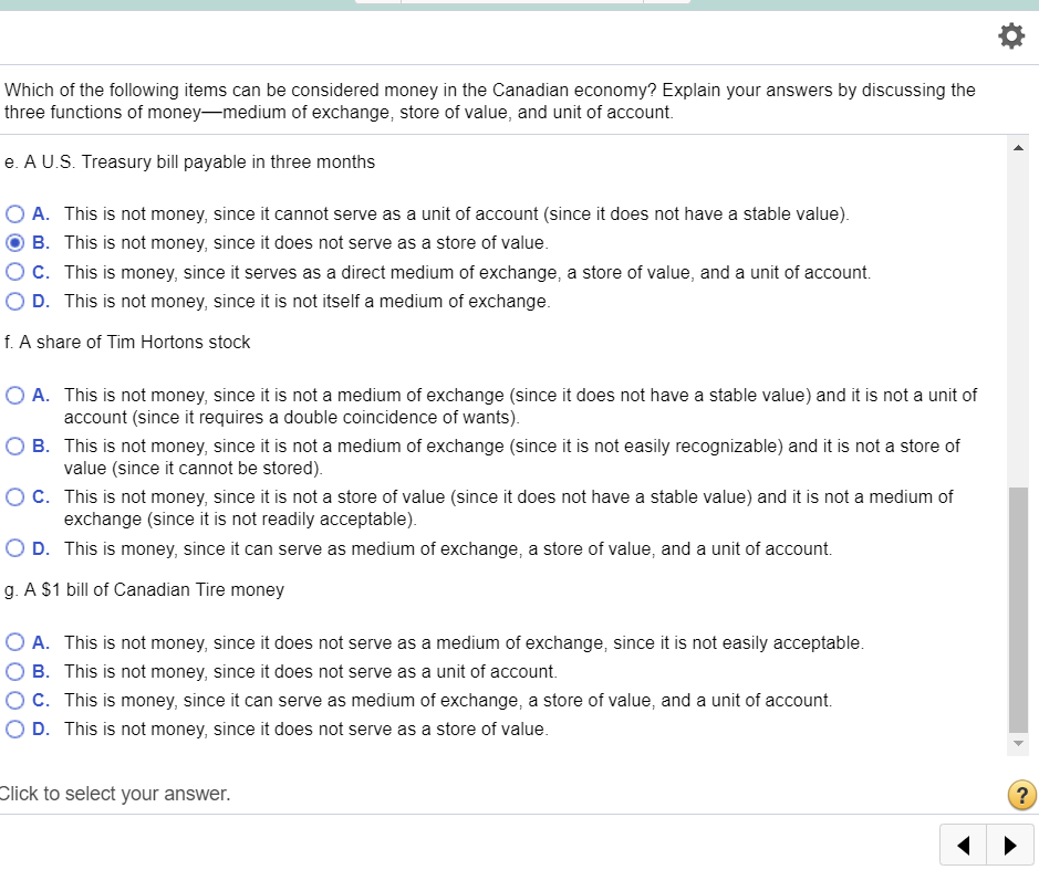 Solved Which of the following items can be considered money | Chegg.com