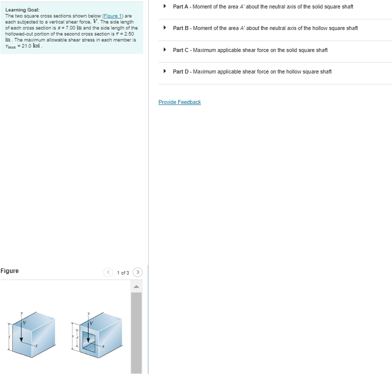 Solved Learning Goal: The Two Square Cross Sections Shown | Chegg.com