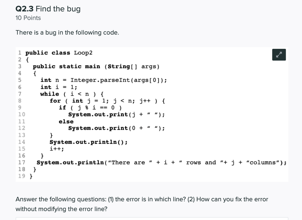 Solved Q2.1 Find the bug 8 Points The following code is | Chegg.com
