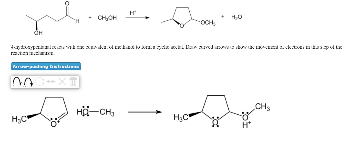 Solved HT + CH3OH + H2O H OCH3 OH 4-hydroxypentanal reacts | Chegg.com