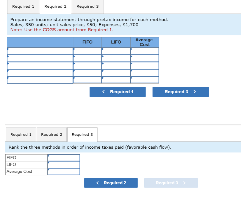 Solved Prepare An Income Statement Through Pretax Income For | Chegg.com