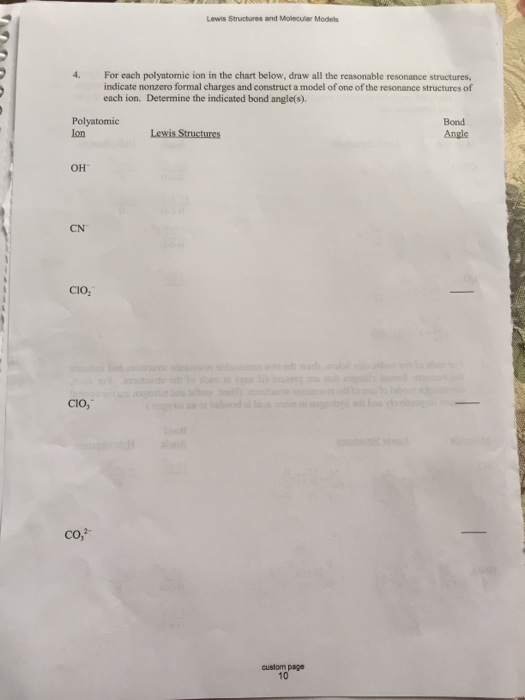 Solved Lewis Structures and Molecular Models For each